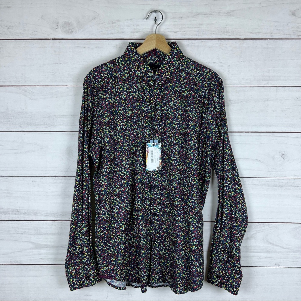 NWT Robert Graham Canemah Floral Print Long Sleeve Button Shirt Large